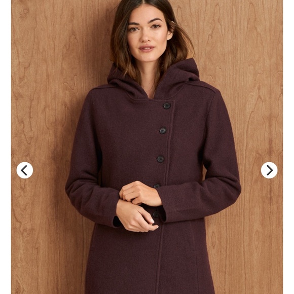 Garnet Hill size 16 Maroon Boiled Wool Coat - Picture 1 of 8